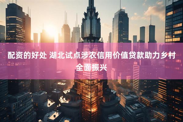 配资的好处 湖北试点涉农信用价值贷款助力乡村全面振兴